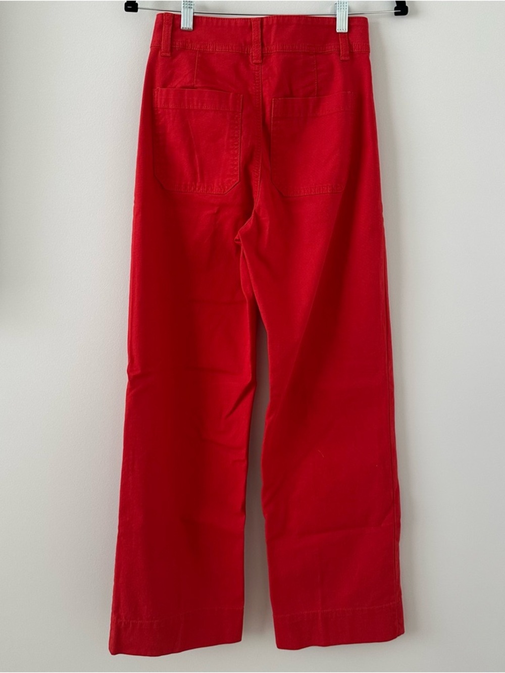 H&M Canvas Trousers Red Wide Leg Pants Jeans Size 2 New July Summer Straight Leg - Picture 13 of 16